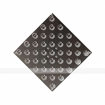 Плитка тактильная из стали AISI 304 с шахматным расположением конусов, 300*300 мм
