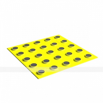 Тактильная PU плитка со сменными рифами, тип Конус шахматный, 300*300*6мм, PU/PL, желтый/ черный