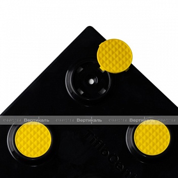 Тактильная PU плитка со сменными рифами, тип Конус линейный, 300*300*6мм, PU/PL, черный/ желтый