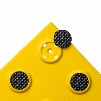 Тактильная PU плитка со сменными рифами, тип Конус линейный, 300*300*6мм, PU/PL, желтый/ черный