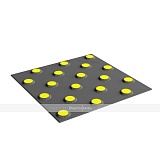 Тактильная PU плитка со сменными рифами, тип Конус шахматный, 300*300*6мм, PU/PL, серый / желтый