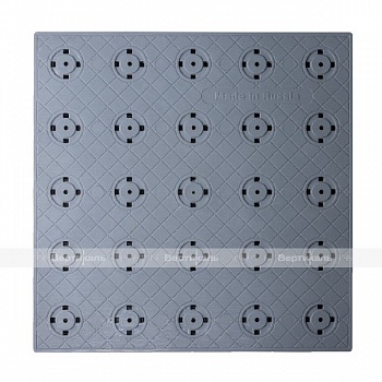 Тактильная PU плитка со сменными рифами, тип Конус линейный, 300*300*6мм, PU/PL, серый / черный