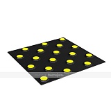Тактильная PU плитка со сменными рифами, тип Конус шахматный, 300*300*6мм, PU/PL, черный/ желтый