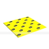 Тактильная PU плитка со сменными рифами, тип Конус шахматный, 300*300*6мм, PU/PL, желтый/ черный